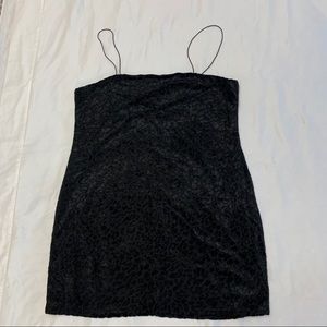 Form fitting cheetah print velvety dress